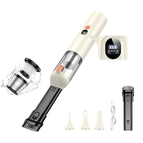 Blusonno Car Vacuum Cleaner 14000Pa Portable Cordless Handheld Vacuum, 4-in-1, Car/Home/Outdoor, Type-C Charging, HD Digital Display, Small Hand Held Vacuum Convenient (Beige) | Amazon (US)