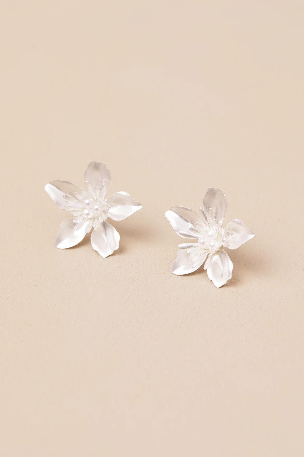 Maige White Flower Stud Earrings | Lulus