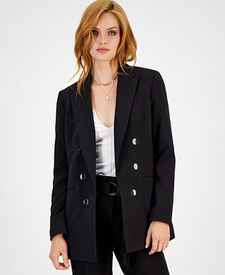Bar III Women's Faux Double-Breasted Boyfriend Jacket, Created for Macy's - Macy's | Macys (US)