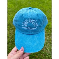 Sunrays For Summertime Baseball Cap Pigment Dyed With Leather Strap Adjustment | Etsy (US)