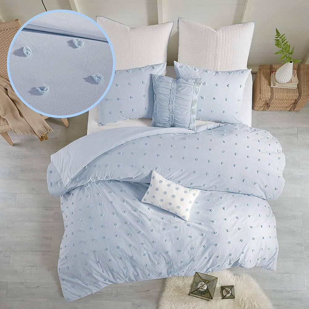 Urban Habitat Cotton Comforter Set - Jacquard Tufts Pompom Design All Season Bedding, Matching Sh... | Amazon (US)