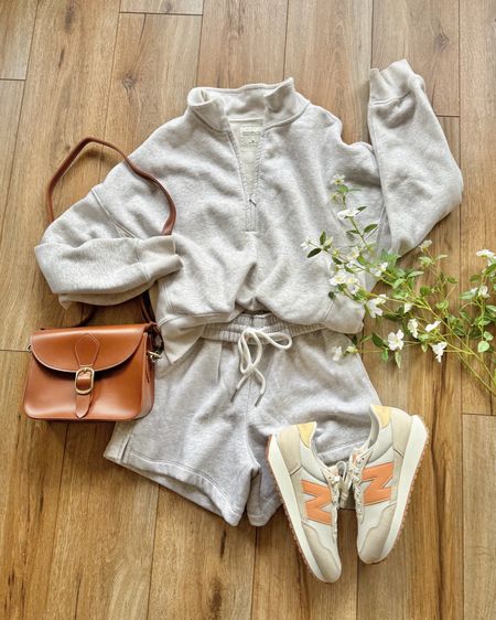 Casual outfit. Spring outfit. Travel outfit. Comfy shorts. New balance sneakers.

#LTKsalealert #LTKGiftGuide #LTKSeasonal