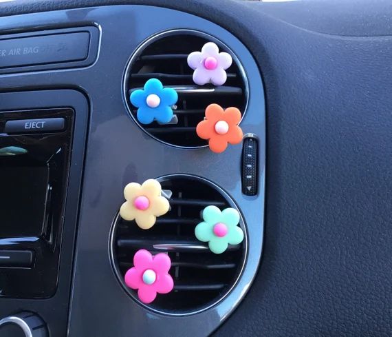 Set of 6 Flower Car Air Vent Clip Mask Hook Accessory - Etsy | Etsy (US)