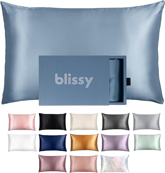 Blissy Silk Pillowcase - 100% Pure Mulberry Silk - 22 Momme 6A High-Grade Fibers - Silk Pillow Co... | Amazon (US)