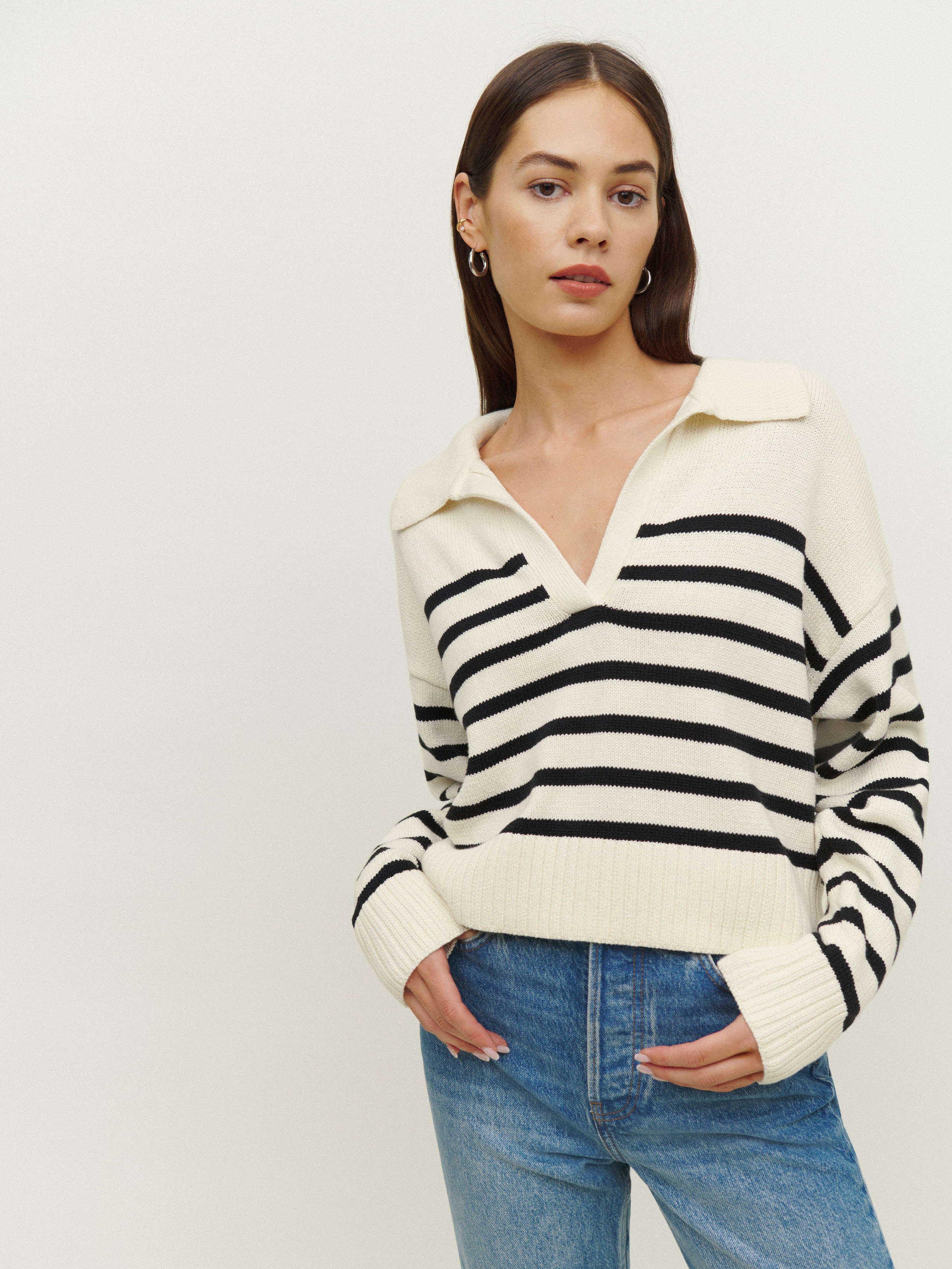 Francesco Cotton Polo Sweater | Reformation (Global)
