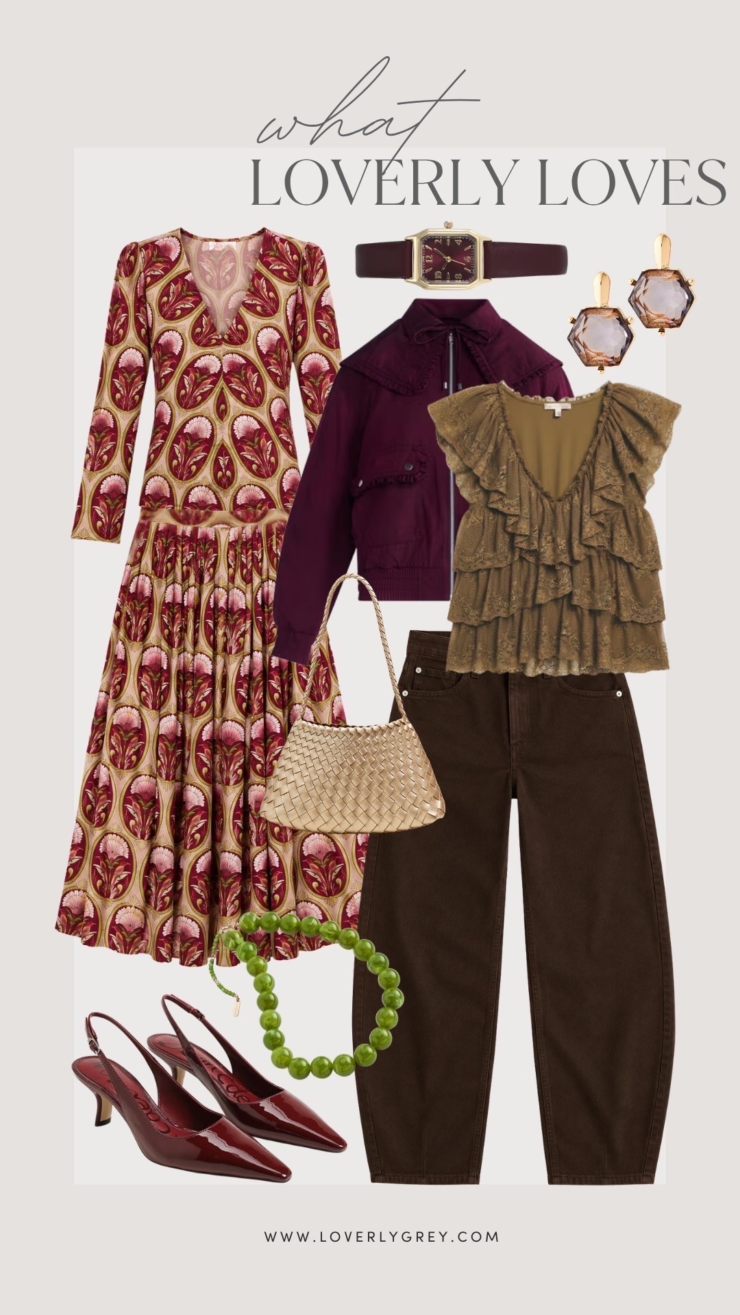 Love this olive and burgundy color combo! So good for fall 


Loverly grey, what Loverly loves, fall outfit ideas, matching midi skirt set

#LTKSeasonal #LTKootd
