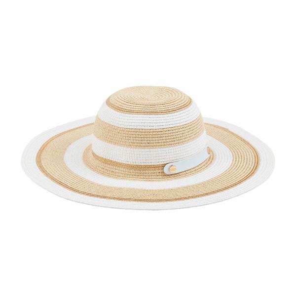White Collapsible Straw Hat | Mud Pie