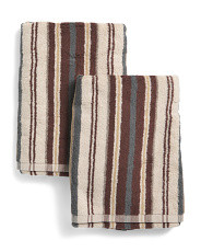 Made In Portugal Set Of 2 Striped Hand Towels | Bed & Bath | Marshalls | Marshalls