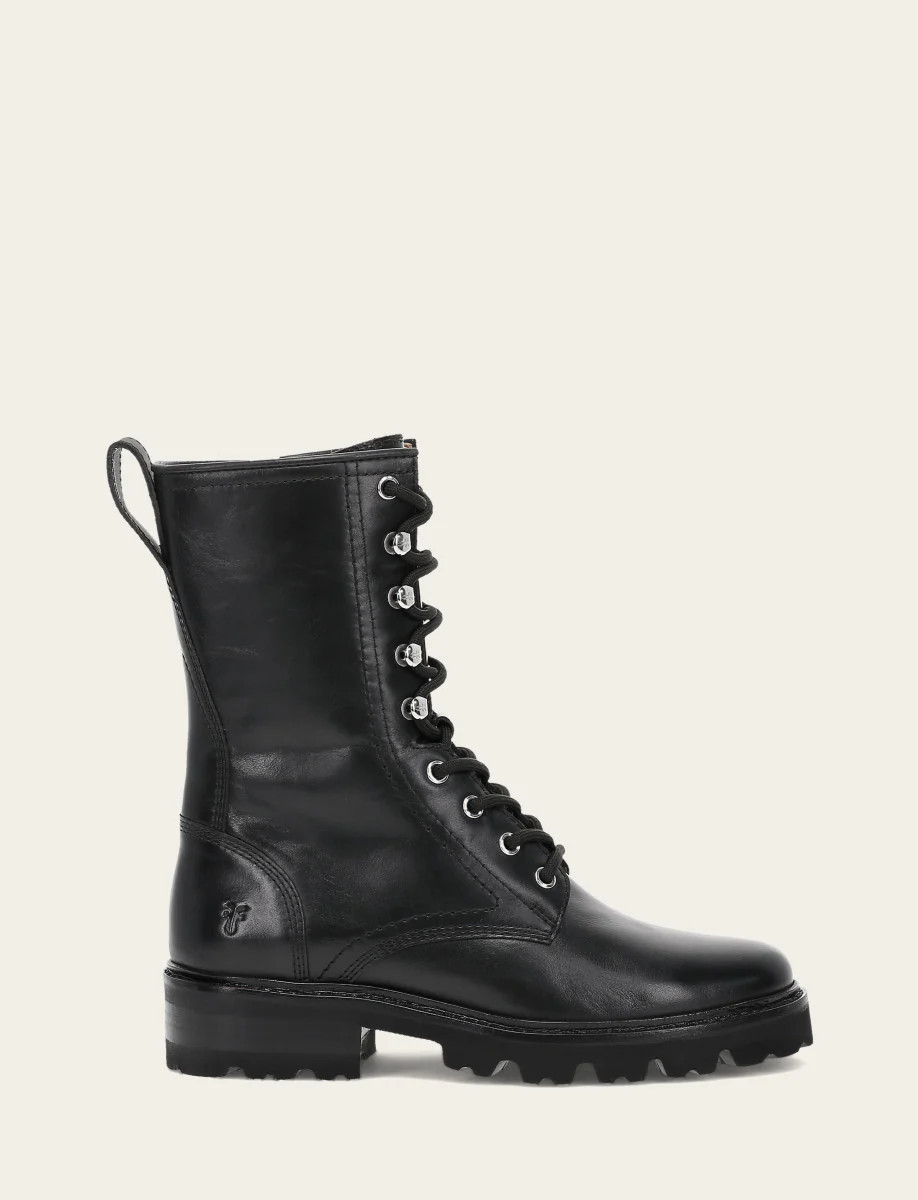Women's Black Olivia Combat Boots | The Frye Company | FRYE