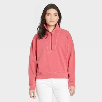 Women's French Terry Quarter Zip Sweatshirt - Universal Thread™ | Target