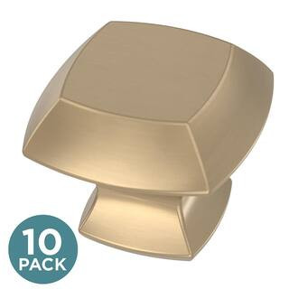 10-Pack Mandara 1-1/4 in. (32 mm) Classic Champagne Bronze Square Cabinet Knobs | The Home Depot