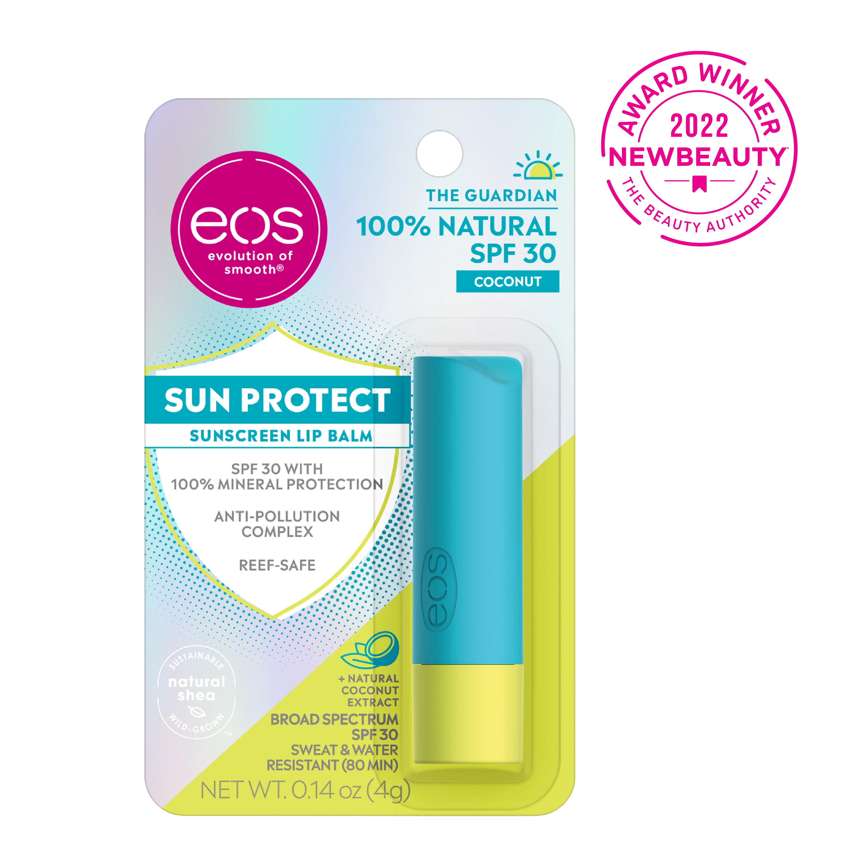 eos The Guardian 100% Natural SPF 30 Lip Balm - Coconut - 0.14 oz | Walmart (US)