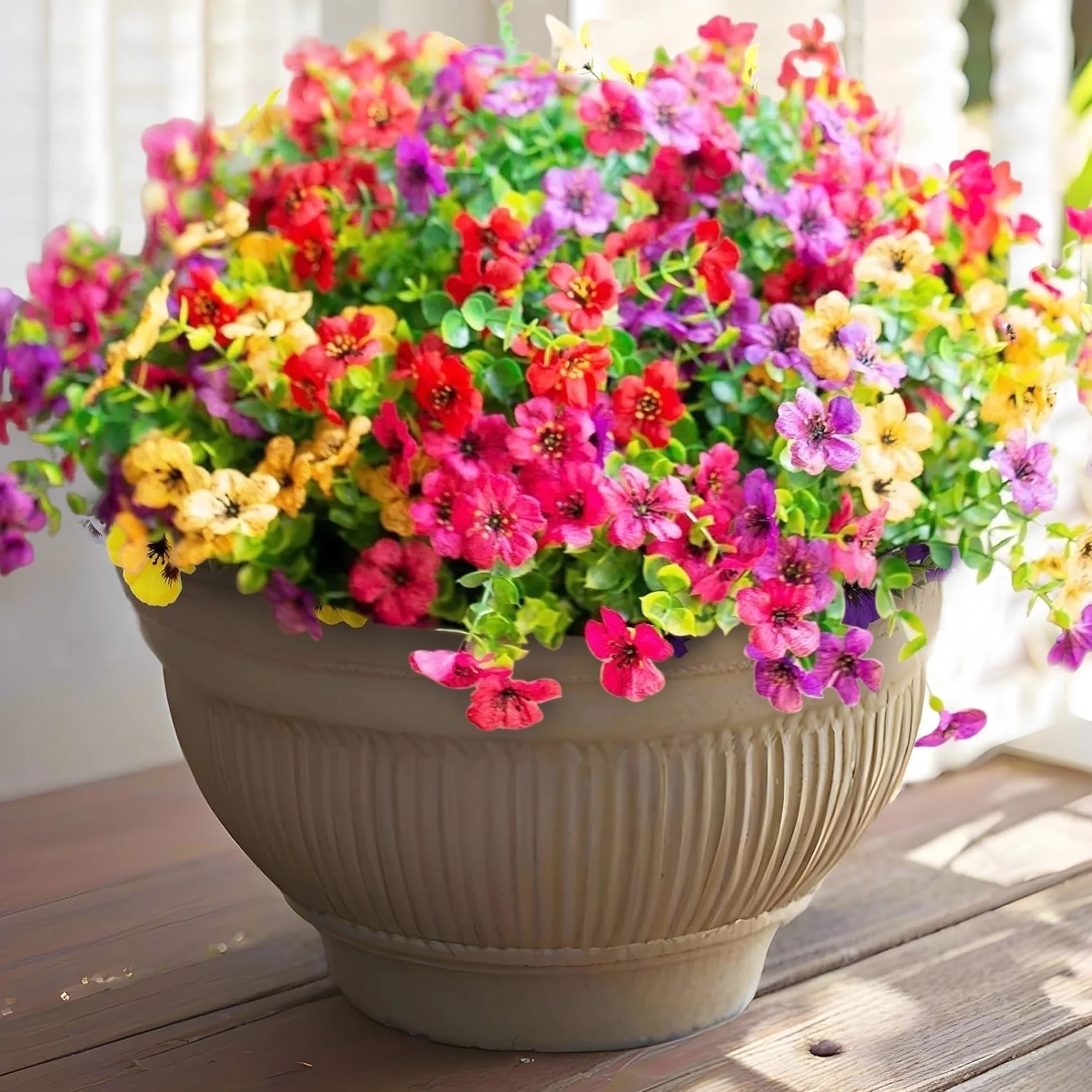 Scidweet 12 Bundles Artificial Fake Flowers Outdoor, Faux Plants for Home Garden Decor, Multicolo... | Walmart (US)