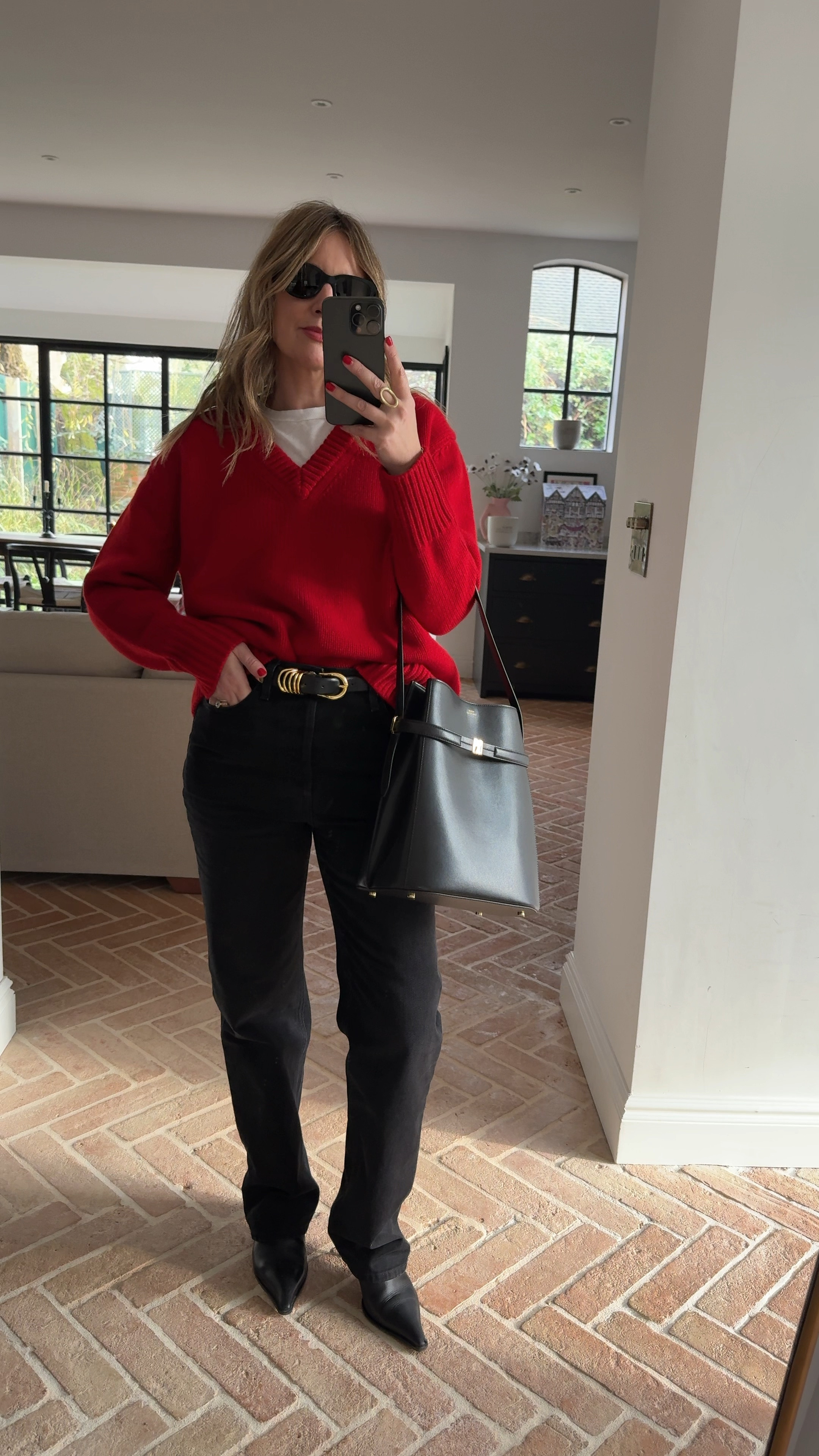 Wearing a M in the Navy Grey Knit, teamed with Toteme Jean, Aeyde Boots + layered over a my favourite white t.shirt from LeSet | Sunday Lunch outfit 

#LTKgrwm #LTKstyletip #LTKwinter