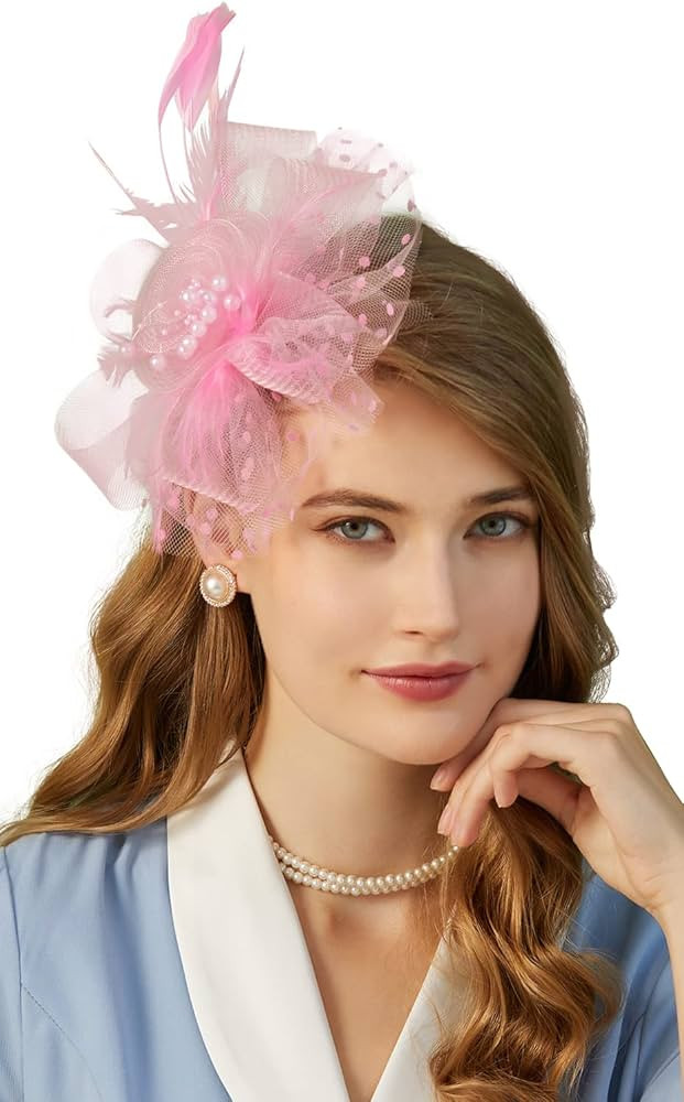 Cizoe Fascinators Hat for Women Tea Party Headband Kentucky Derby Wedding Flower Cocktail Mesh Fe... | Amazon (US)