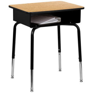 31.25" Beige and Black Student Desk with Metal Book Box | Christmas Central