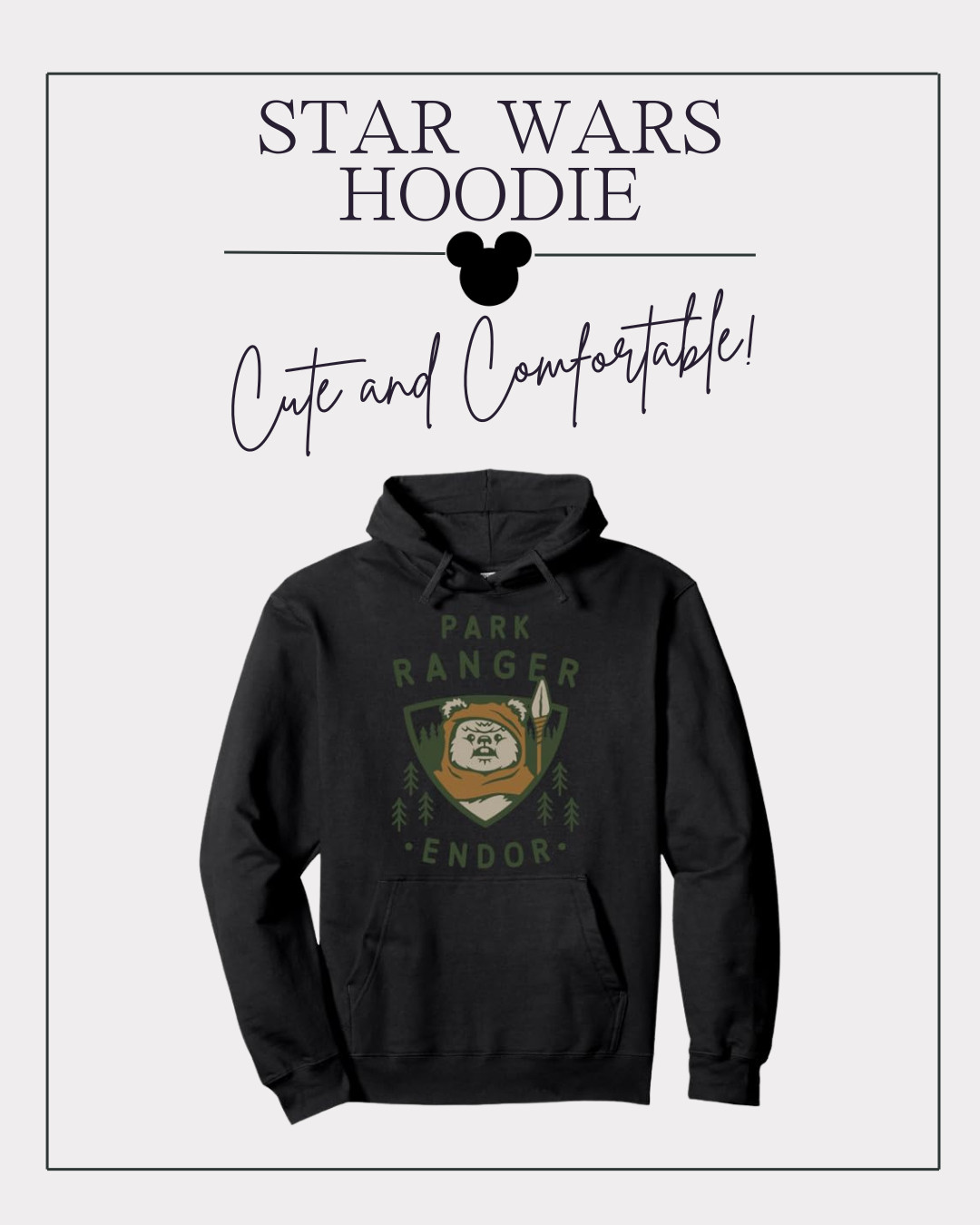 I found the cutest Star Wars Ewok Park Ranger hoodie and I’m obsessed.

It’s such a fun piece for Star Wars fans, and it’s perfect for cooler mornings or evenings in the parks or at home! 

 #LTKmomlife #LTKActive #LTKTravel