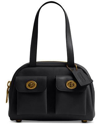 COACH Originals Twin Turnlock Small Waxed Leather Shoulder Bag 20 - Macy's | Macy's
