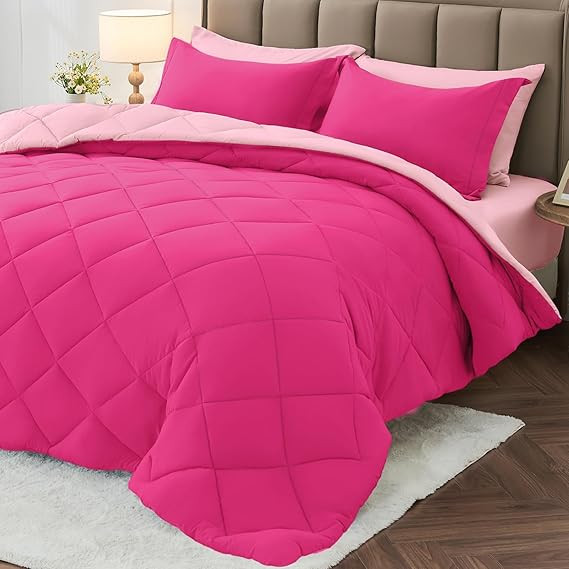 MUXHOMO 7 Pieces Full Comforter Set, Reversible Bed in a Bag Full Size, All Season Bedding Set wi... | Amazon (US)