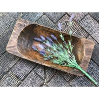 xl European Dough Bowl 27""x12""x4"" Handcrafted Wooden Bowl Vintage Dough Oblong Real Wood Trough Primitive Rustic Home Decor | Etsy (US)