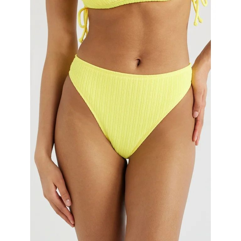 No Boundaries Juniors’ Ribbed High Waisted Bikini Swim Bottoms, Sizes XS-XL | Walmart (US)