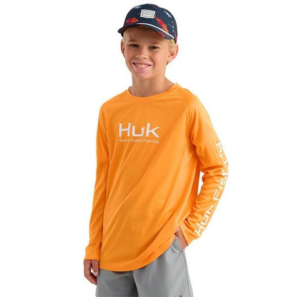 Kids' Huk Pursuit Solid Long Sleeve T-Shirt XLarge Flare | Scheels Sports