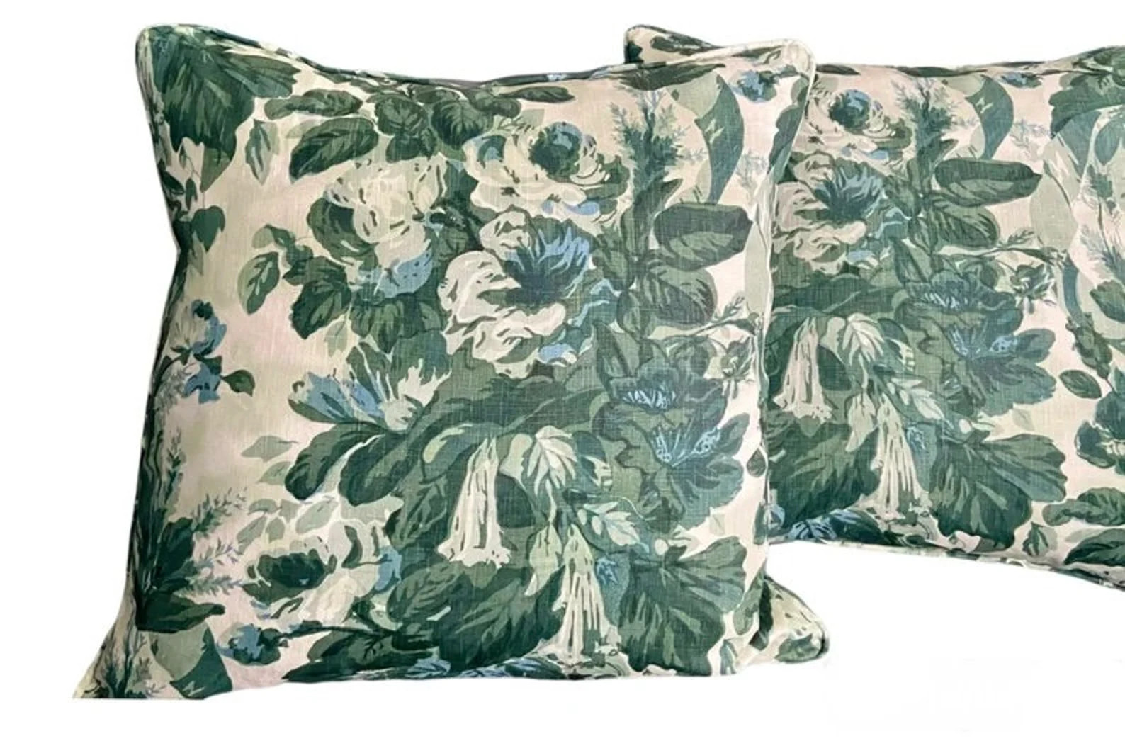 Michael Smith Grace Cyan Floral Pillow Cover, Jasper Pillow Cover - Etsy | Etsy (Global)