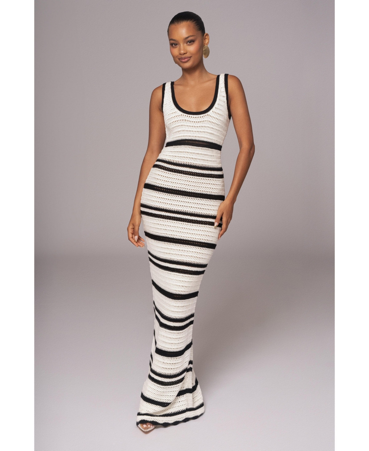 Jluxlabel Women's Destiny Knit Maxi Dress - Ivory/black | Macy's