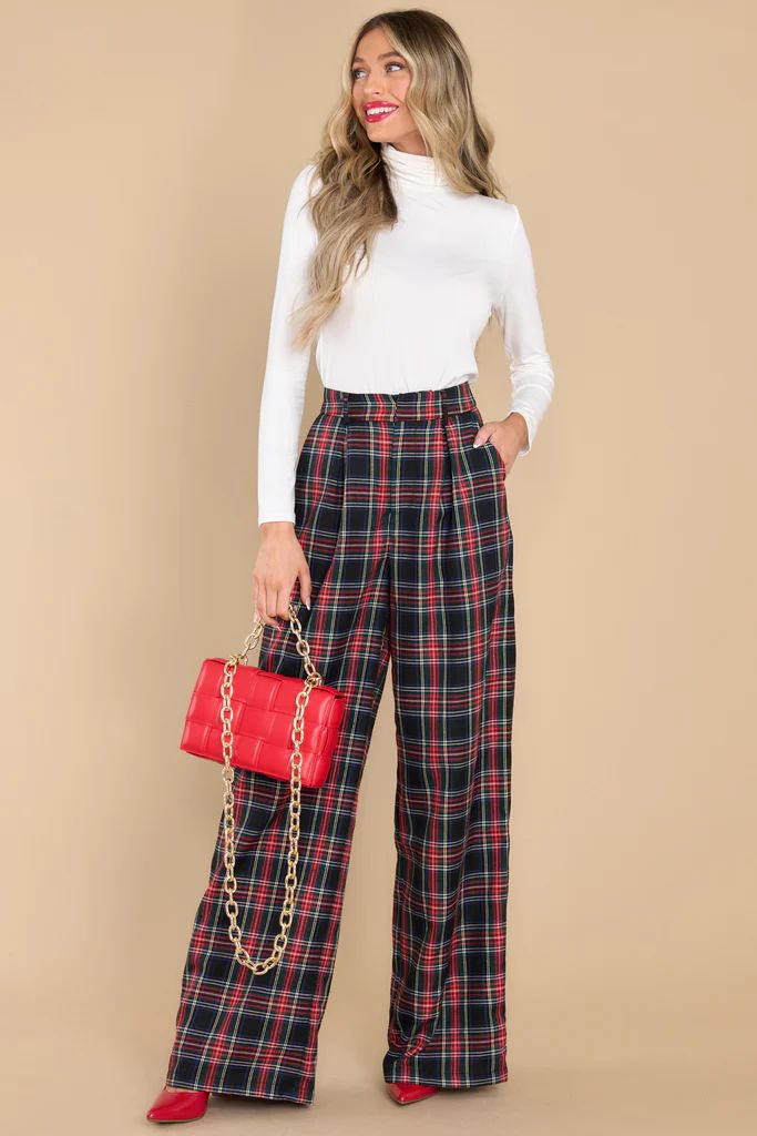 Coming Together Black Multi Plaid Pants | Red Dress 