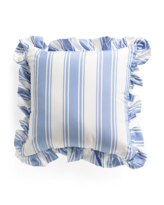 20x20 Variegated Stripe Ruffle Flange Pillow | Marshalls