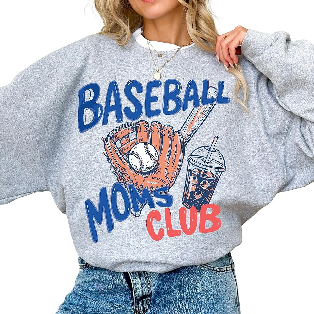Baseball Mom Sweathirt,Baseball Moms Club Graphic Hoodie | Amazon (US)