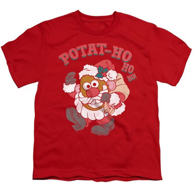 Boys' Mr Potato Head Ho Ho Ho T-Shirt, Red, X Large | Target