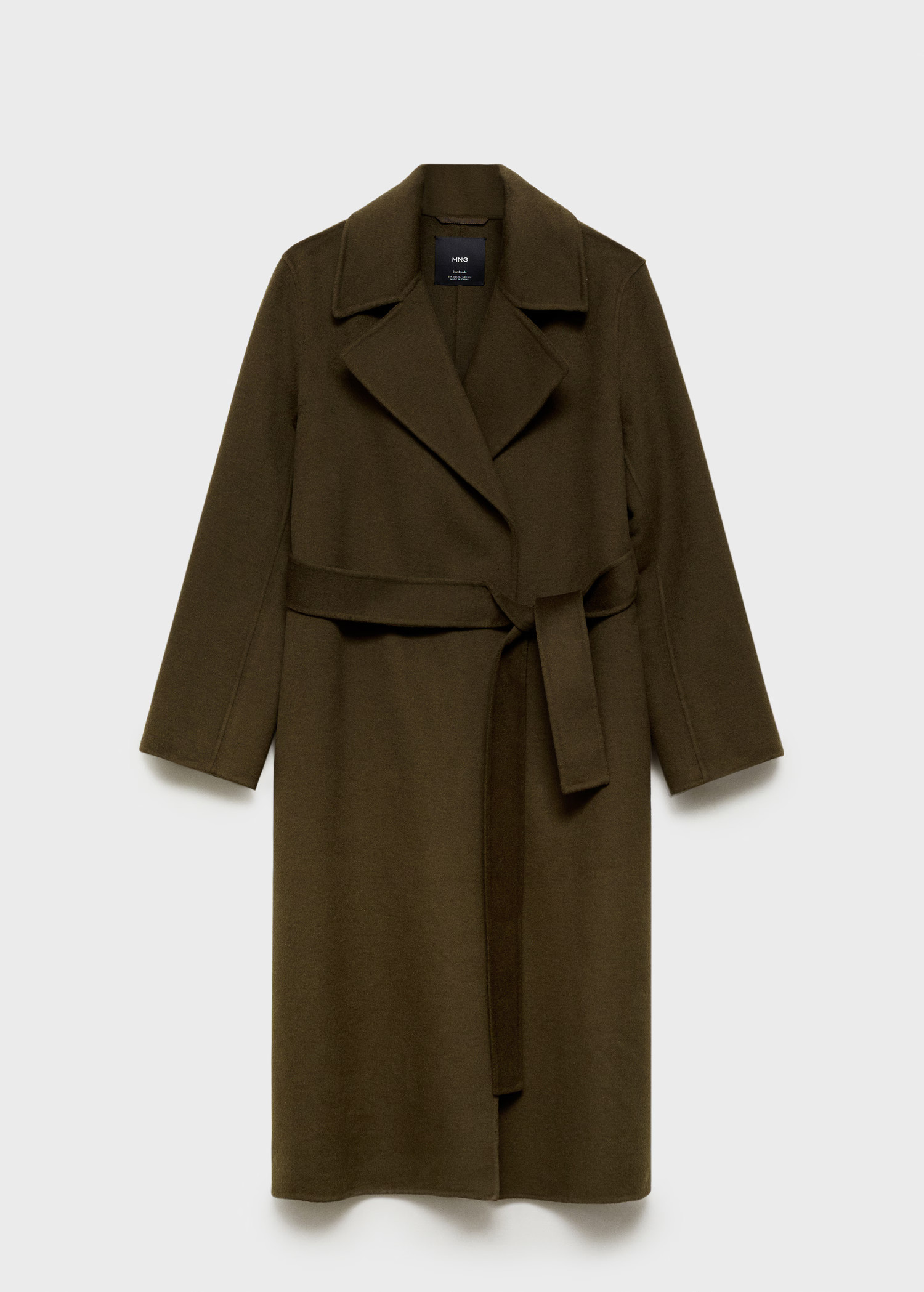 Handmade long coat with belt - Women | MANGO USA | Mango (US/MX/AU)