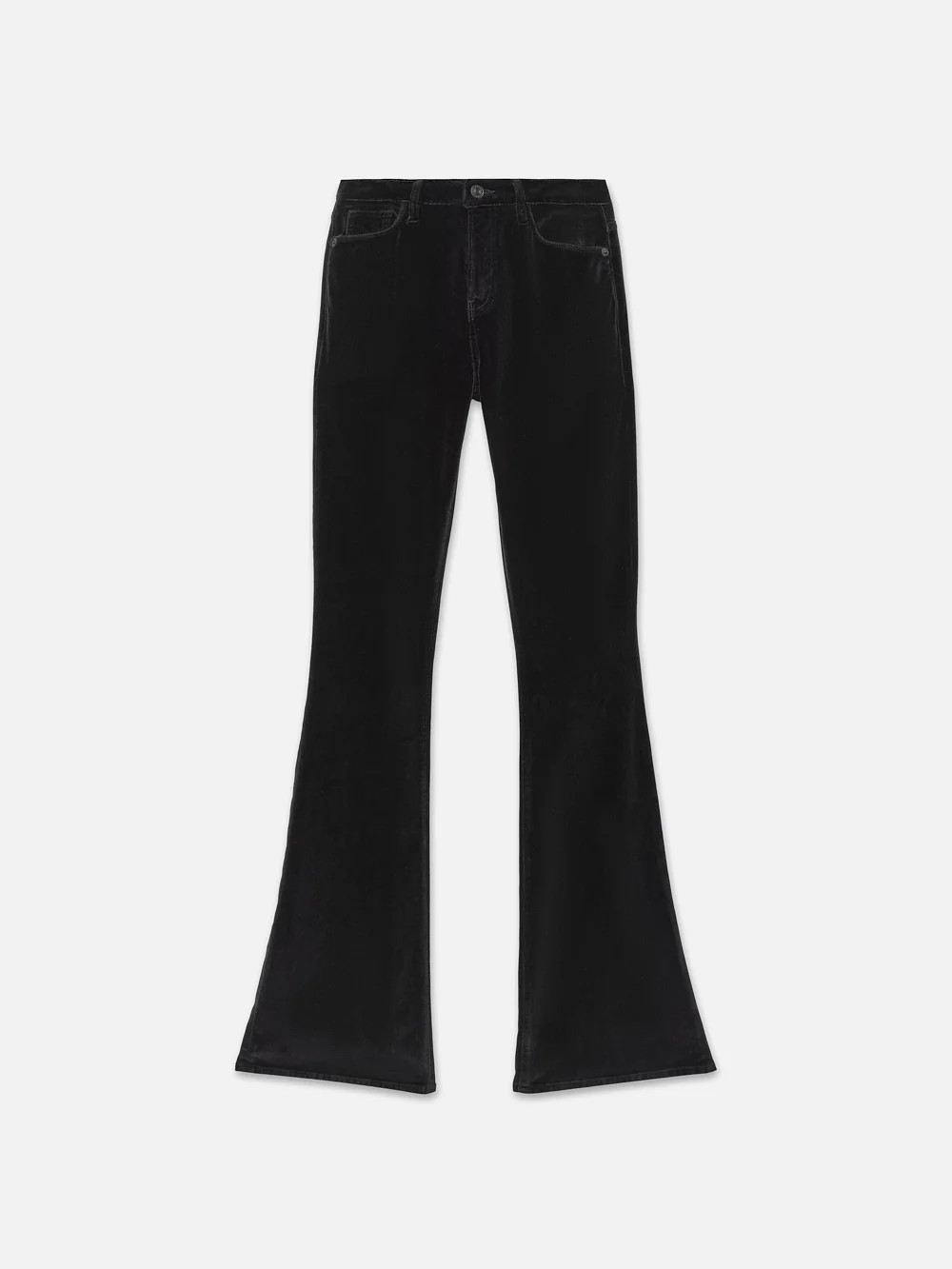 Le High Flare Velveteen  in  Black | Frame Denim