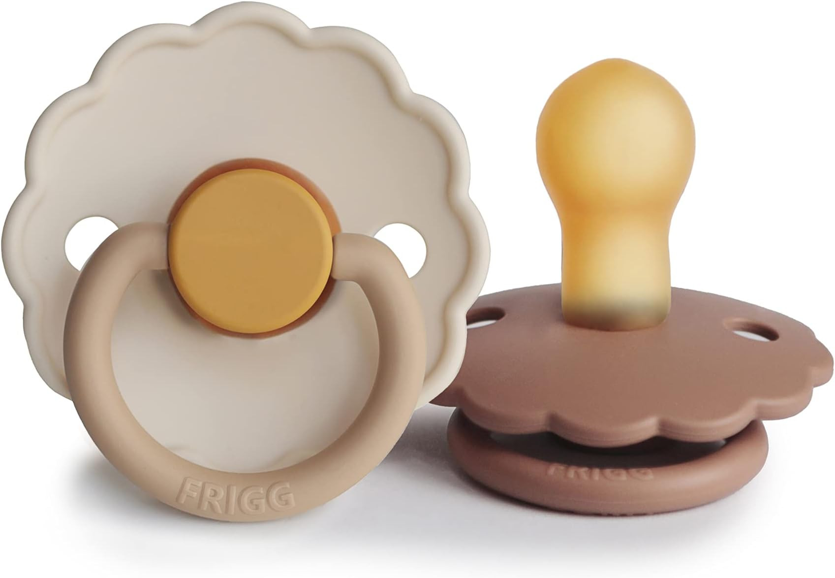 FRIGG Daisy Natural Rubber Baby Pacifier | Made in Denmark | BPA-Free (Chamomile/Peach Bronze, 0-6.. | Amazon (US)