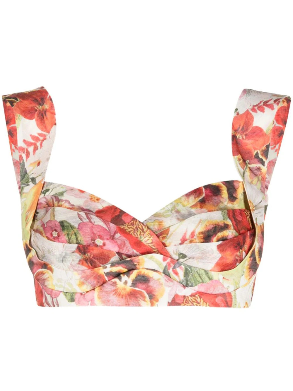 ZIMMERMANN Wonderland floral-print Crop Top - Farfetch | Farfetch Global