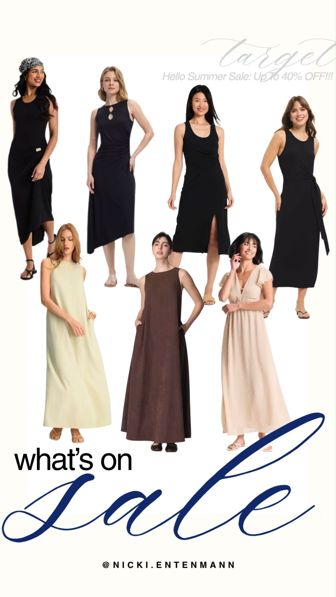 Refresh your wardrobe during Target's Hello Summer Sale with up to 40% off trending styles. This chic collection highlights an array of effortless dresses, from sleek sleeveless black midis with sophisticated cutouts or side slits to breezy, lightweight maxi dresses in beautiful earthy tones. Grab these versatile, warm-weather essentials to stay cool and stylish all season long.

#targetstyle #targetfinds #salealert #summerdresses #targethaul #dealsandsteals #summerfashion #everydaystyle #dressshopping #shoppinghaul 

 #LTKootd #LTKmomlife #LTKSaleAlert