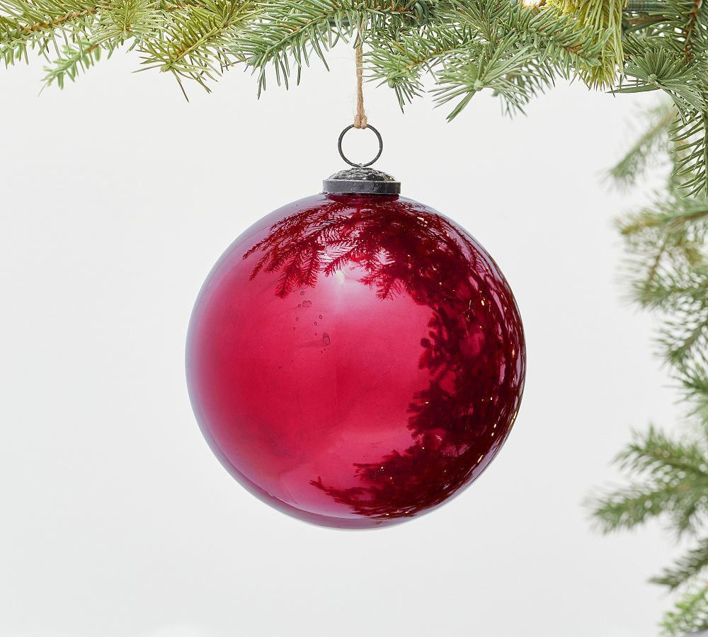 Oversized Red Mercury Glass Ball Ornament | Pottery Barn (US)