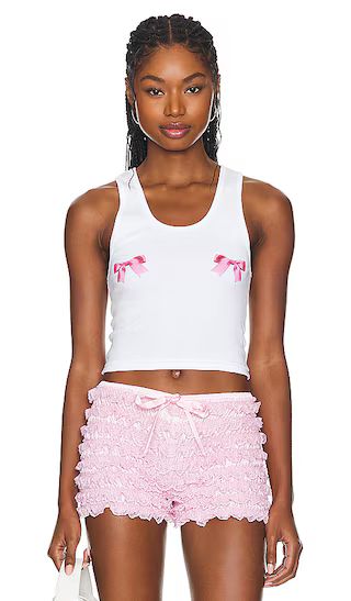 Bow Tank in White | Revolve Clothing (Global)