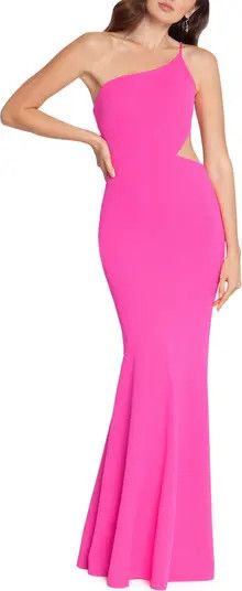 Cutout One-Shoulder Crepe Gown | Nordstrom