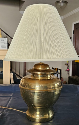 MCM RINGS OF SATURN BRASS BULBOUS GINGER JAR LAMP | eBay US