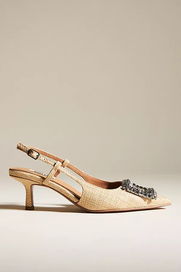 Bibi Lou Aoi Slingback Heels By Bibi Lou in Beige Size 37 | Anthropologie (US)