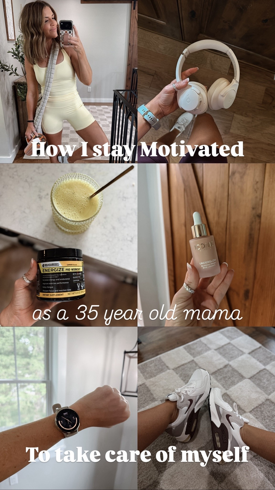 All the things I use to keep myself motivated to workout at home or in the gym! 
#gymgirlie #fitnmom #workout #lifestyle #healthy 

 #LTKdayinmylife #LTKfitnessgoals #LTKselfcare