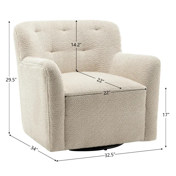 Fae 32.5" Wide Chenille Upholstered Swivel Accent Armchair (Set of 2) | Wayfair North America