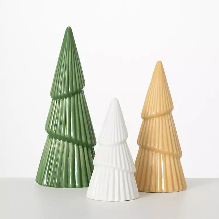 Modern Textured Christmas Trees, Set of 3 | Kirkland's Home