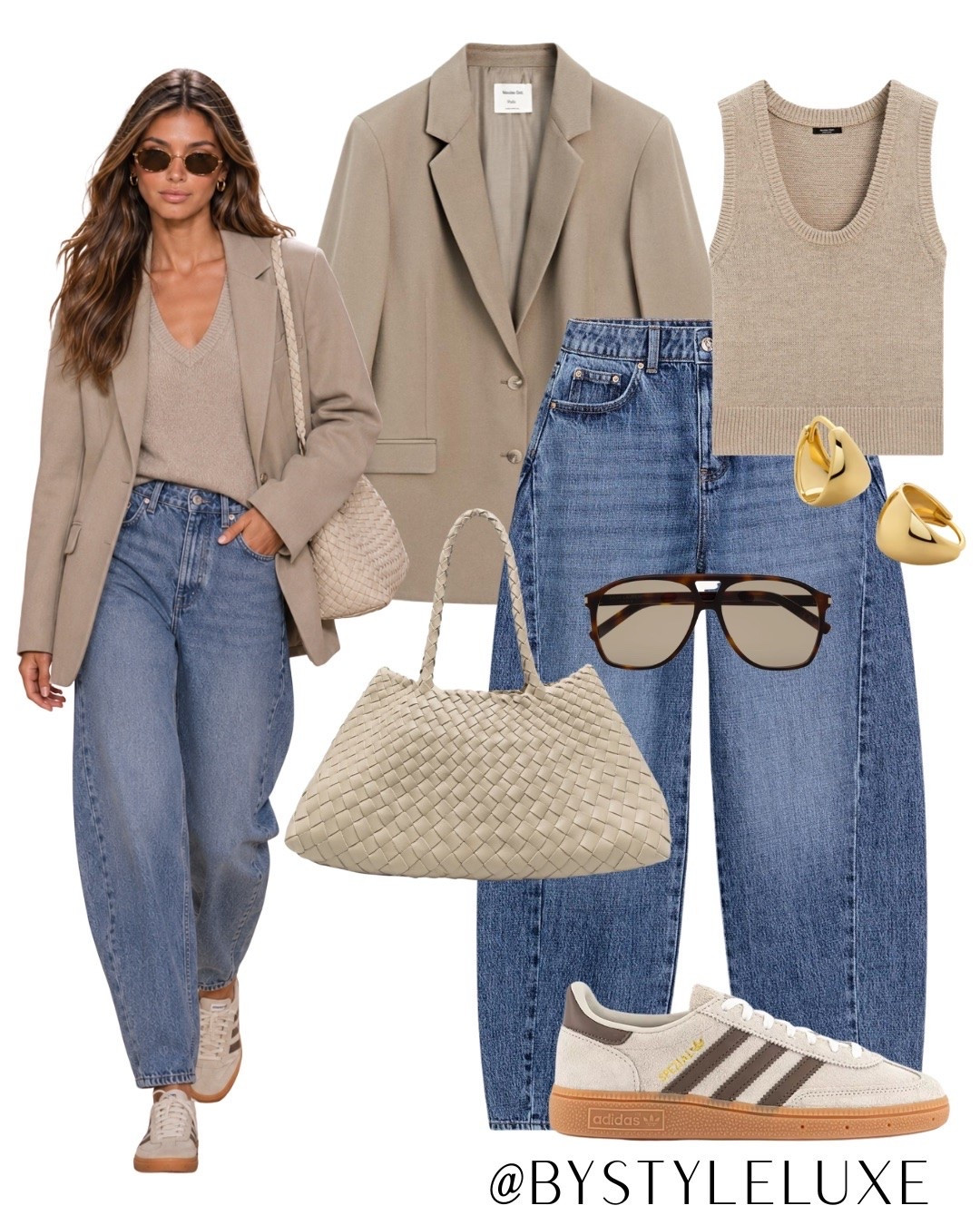 BEIGE LOOKS - An elevated everyday look with a beige blazer and these new in @Zara jeans 

#trainers #jeans #autumnoutfit

#LTKautumn #LTKjeans #LTKshoes