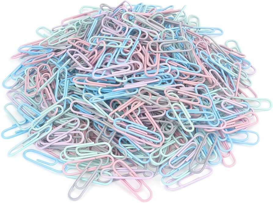 500 PCS Paper Clips, Medium Size Colored Paper Clip, Colored Paper Clips for Paper work Office Sc... | Amazon (US)