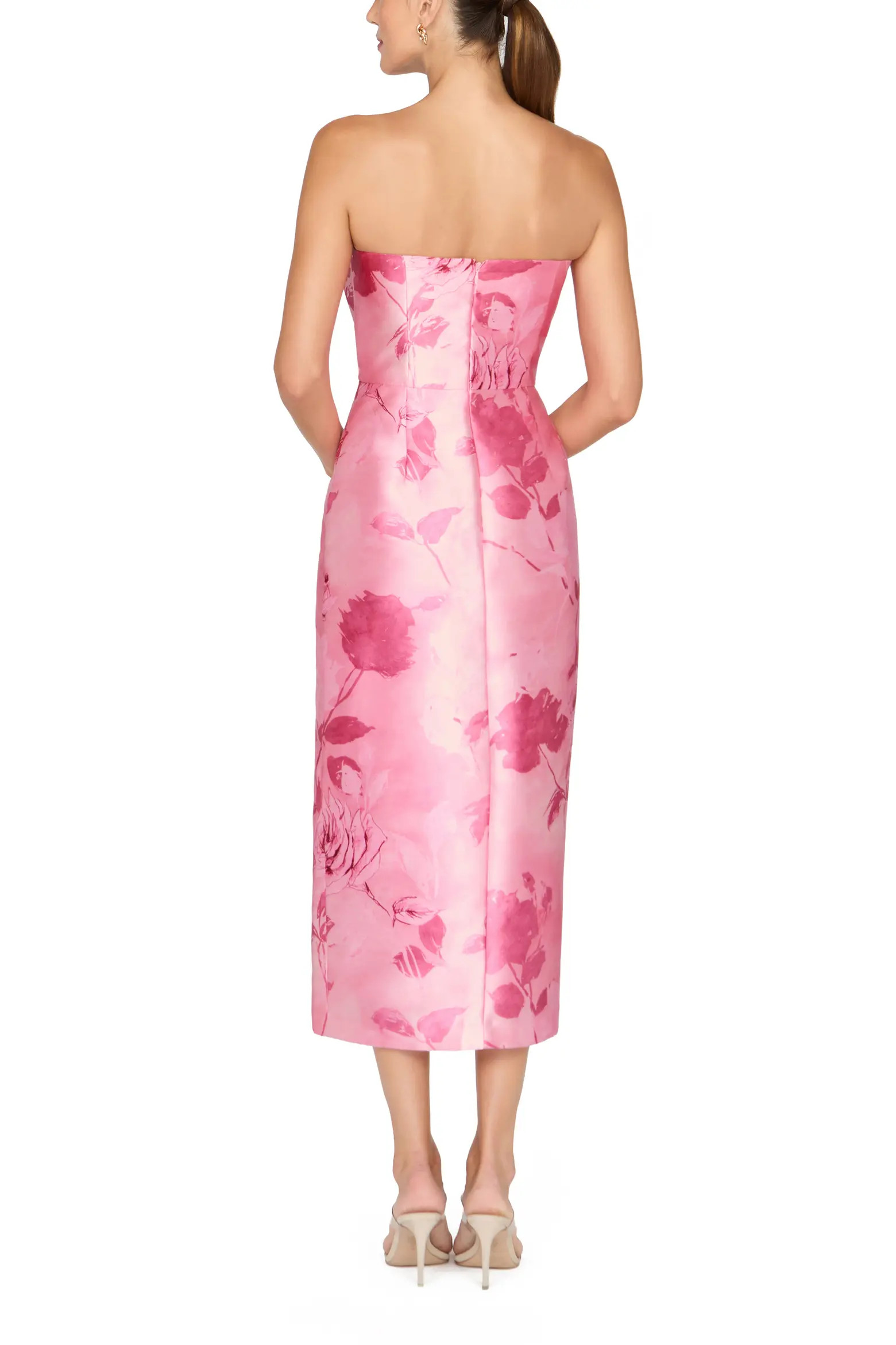 Addison Floral Strapless Sheath Midi Dress (Women) | Nordstrom | Nordstrom