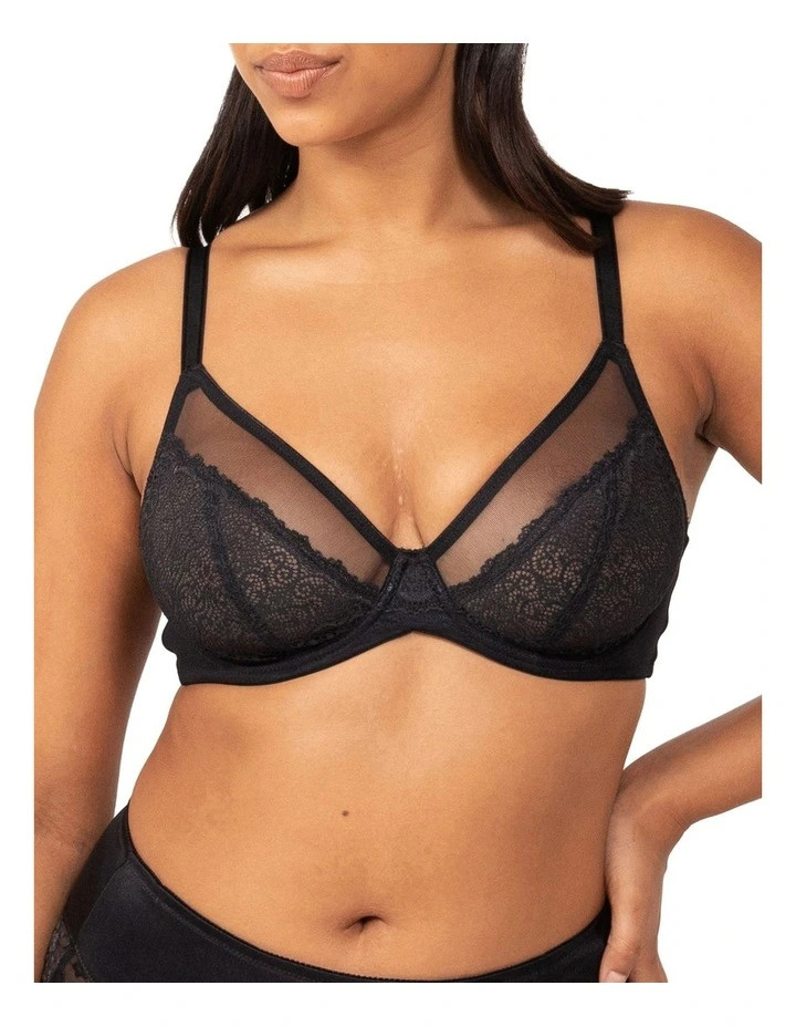 Sheer Minimiser Bra in Black | Myer