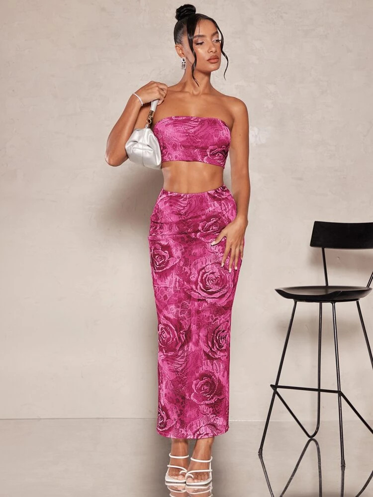 SHEIN BAE Damska odzież dwuczęściowa Kwiatowy Boho | SHEIN